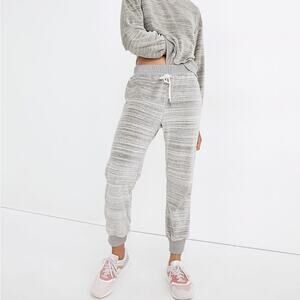 Madewell | NWT Women’s MWL Velour Space-Dyed Slim Joggers Grey Heathered Velvet